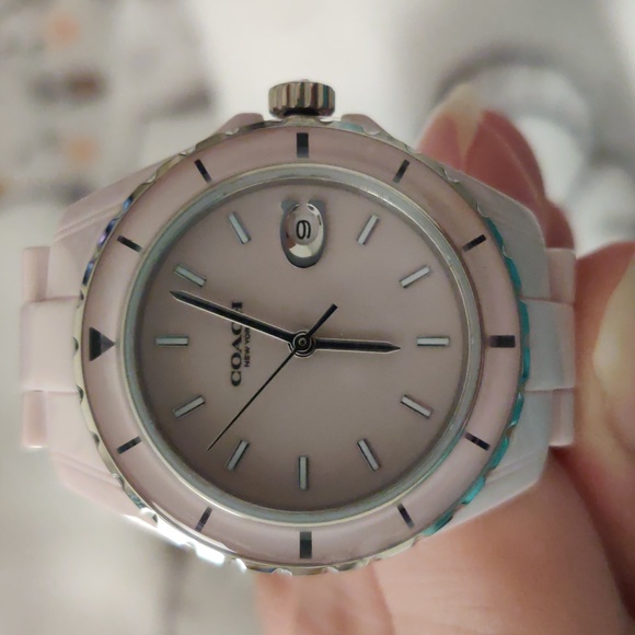 Coach Women's Preston blush ceramic stainless steel bracelet watch - Picture 6 of 8